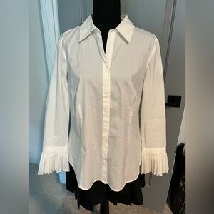 Talbots Long sleeve button down blouse w/ruffle cuff size 14.